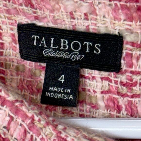 Talbots Pink Tweed Sheath Dress Women’s Size 4 Sleeveless Classic Workwear - Picture 11 of 15